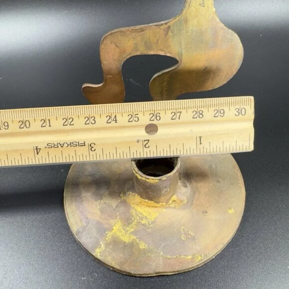 Kokopelli Flute Candle Holder Tea‎ Light Metal Brutalist Rusty Vintage Decor VTG